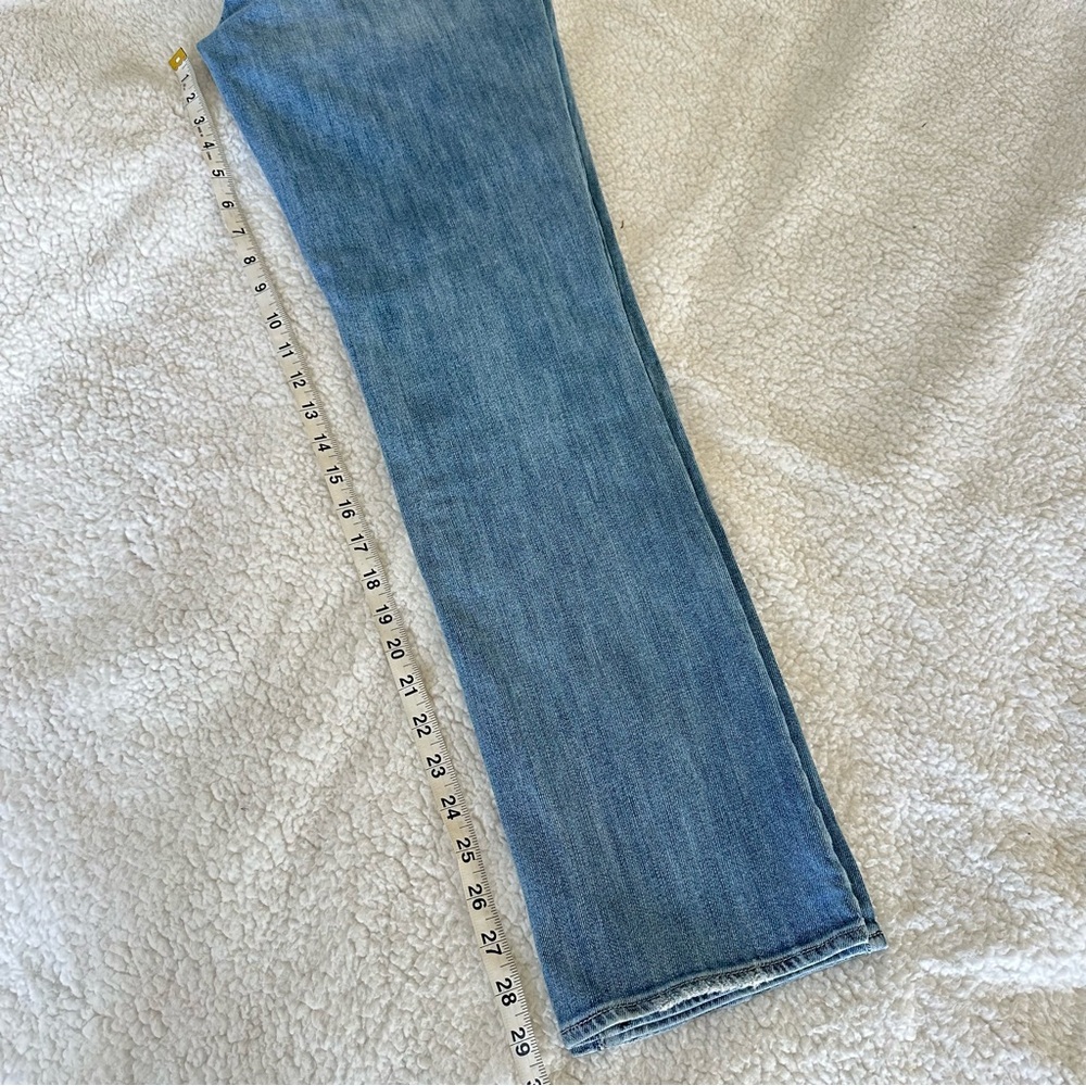 American Eagle Light Blue Straight Leg Distressed Jeans Size 10 - Picture 12 of 15